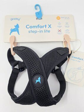 New Gooby Comfort X Step In Lite size XS 11.8-14" Easy Fit Mesh Harness Black